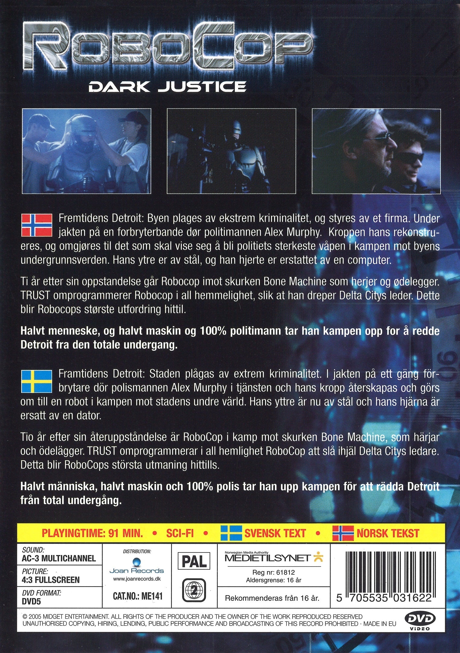 Robocop Vol. 1 - Dark Justice (DVD)
