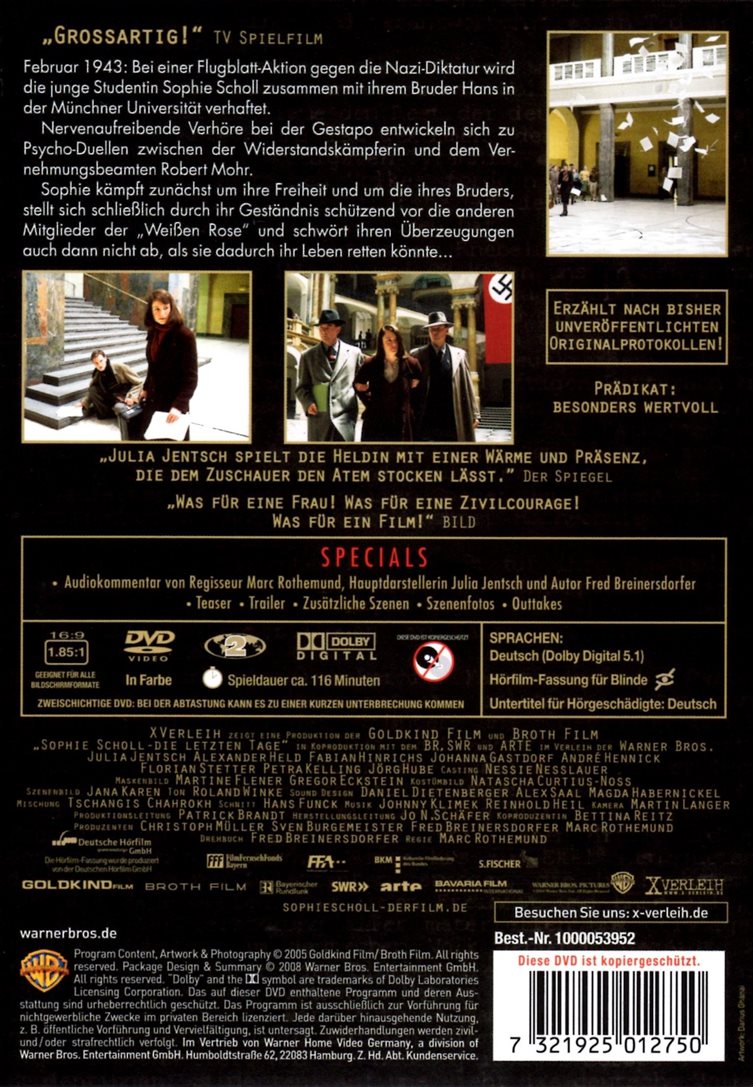 Sophie Scholl - Die letzten Tage (DVD)