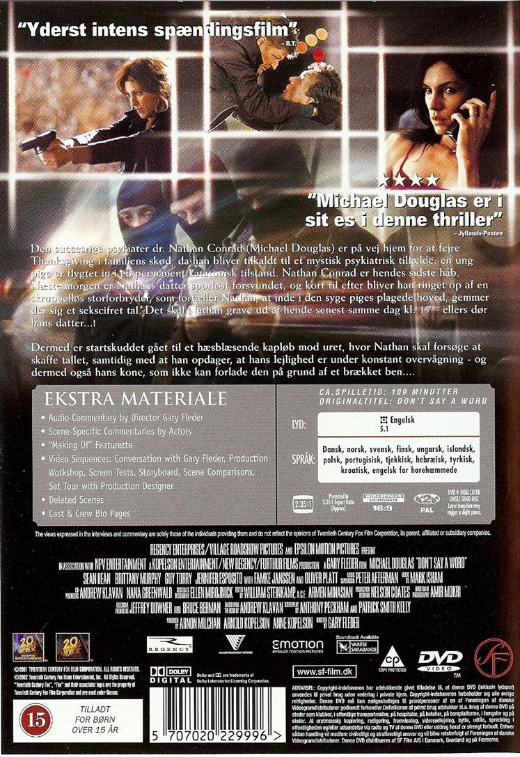 Ikke et ord (DVD)