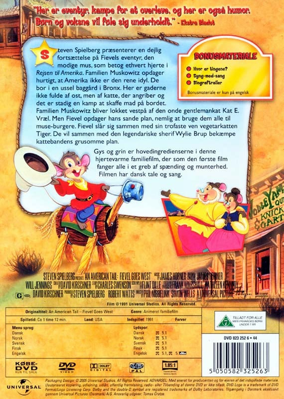 Rejsen til Amerika 2 - Fievel i det vilde vesten (DVD)