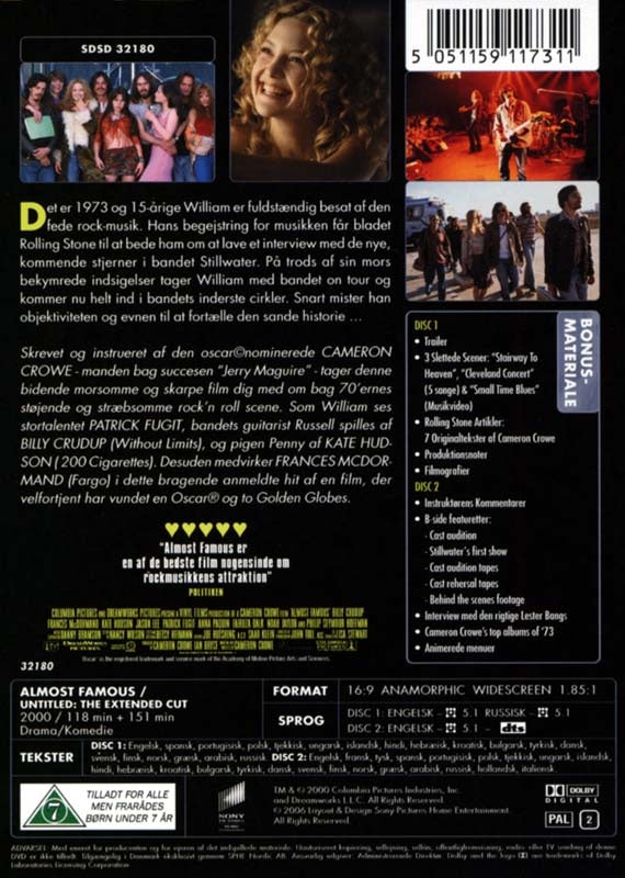 Almost Famous: Untitled: The Extended Cut (DVD)