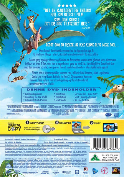 Ice Age 3:  Dinosaurerne Kommer (DVD)