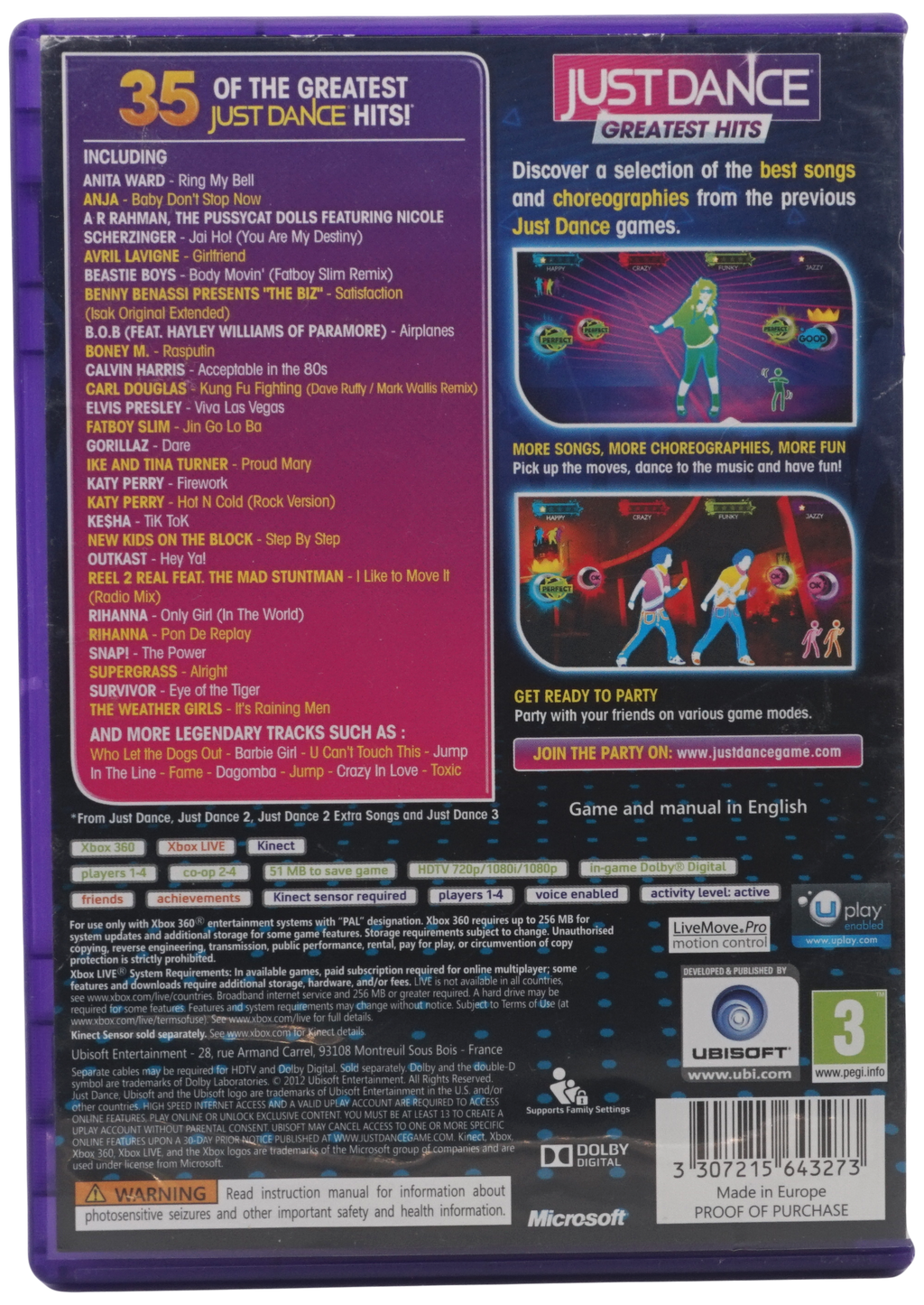 Just Dance : Greatest Hits (Xbox 360)